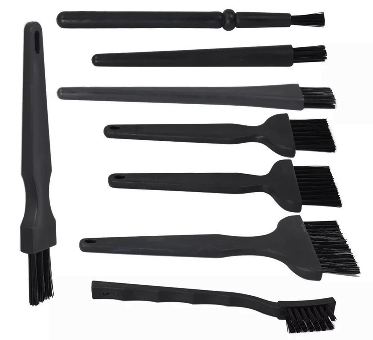 Set perii antistatice pentru aparate electronice, 8 piese, plastic, 12,5 - 17cm, negru - imagine 5